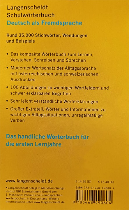کتاب لغت‌نامه زبان آلمانی Langenscheidt Schulwörterbuch